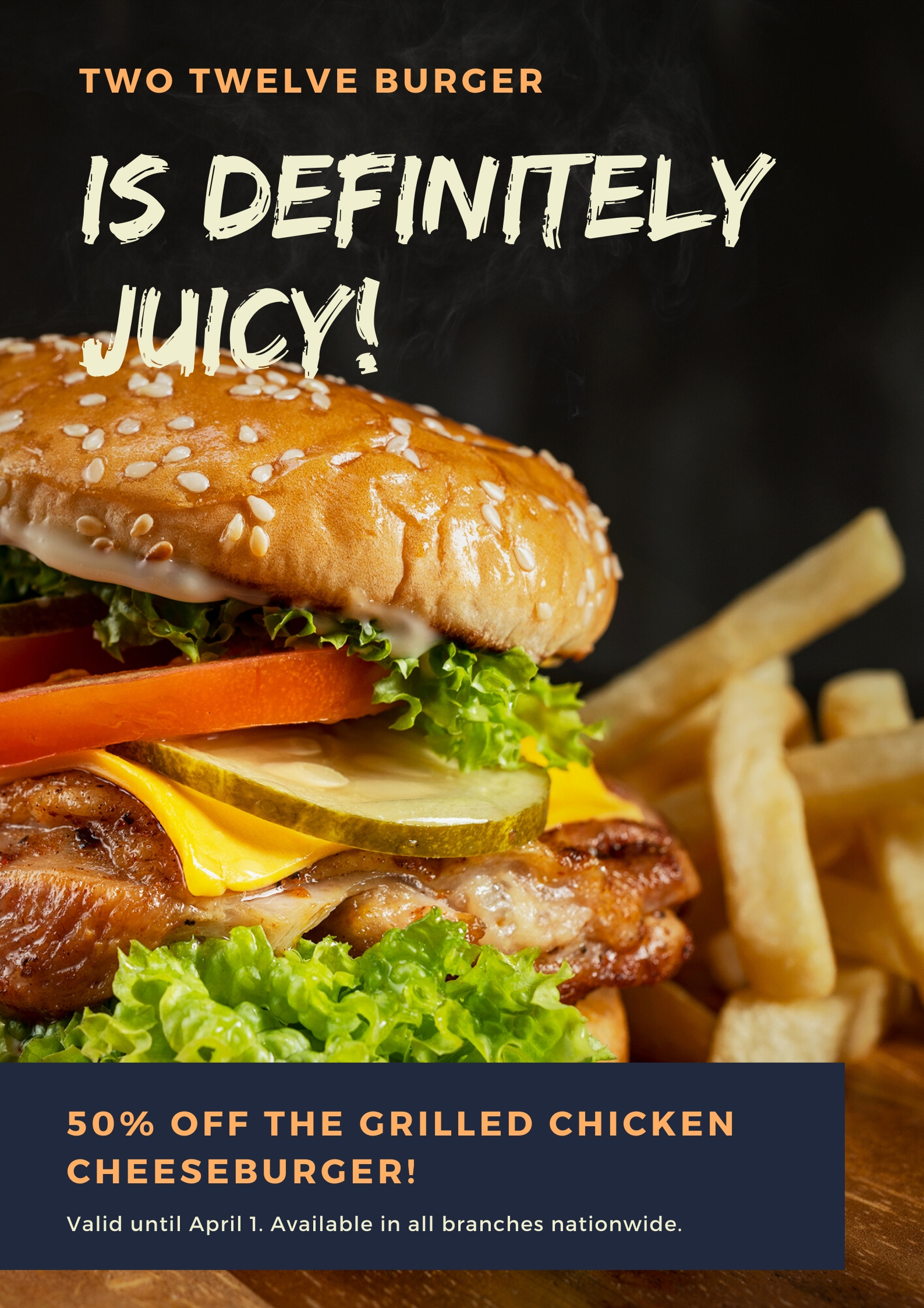 Blue Burger Food Promo Poster